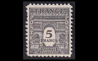 Ranska 647 ** Riemukaari 5 Fr (1944)