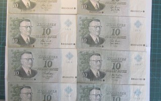 10 markan setelit 1963, AA tähti, AN tähti, 8 kpl