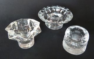 Kynttilänjalka lasia - Kolme erilaista