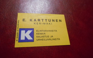 K2 TT Etiketti K-E.Karttunen Kerimäki