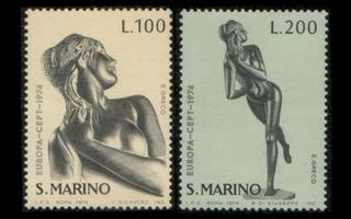 San Marino 1067-8 ** Europa veistoksia (1974)