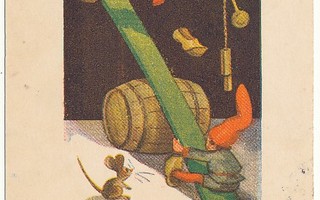 Arnold TILGMAN - Tonttujen lautahyppely -vanha pikkukortti