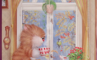 Dolotov kissa teellä ikkunalaudalla