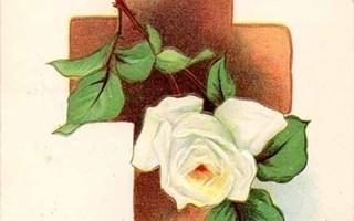 ANTIIKKIKORTTI - USA  / Ruusu ja puinen risti. 1900-l.