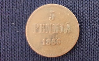 1866 5 penniä