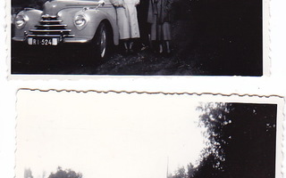 2 VANHAA Valokuvaa Kiva Auto n. 1940-l 6 x 9 cm