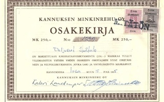 1965 Kannuksen Minkinrehu Oy, Kannus osakekirja