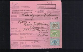 Postietuannin-osotekortti Forssa 1924