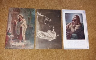 Uskonnolliset kortit 3 kpl.