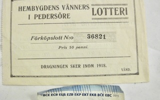 VANHA Arpalippu Pedersöre Pietarsaari 1918
