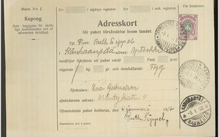 1902 1mk A pakettikortilla