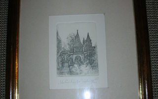 Budapest litografia Matiaksen kirkko