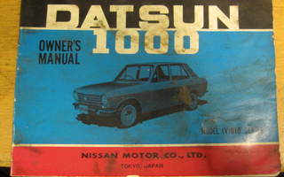 Datsun 1000 malli V B10 käyttöohjekirja