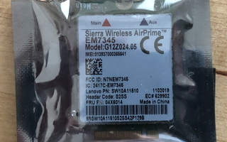 Lenovo ThinkPad LTE card Sierra Wireless EM7345 LTE 4G UUSI