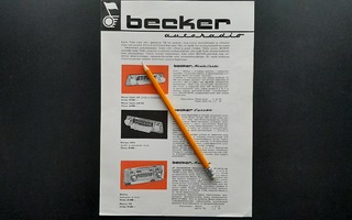 Becker autoradio esite + hintaliite 1960