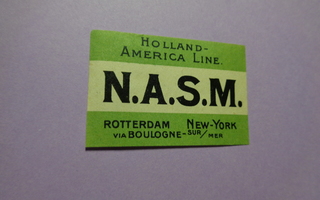 TT-etiketti N.A.S.M. Holland-America Line