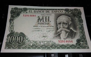 Espanja Spain 1000 Pesetas 1971 sn684 aUNC