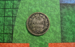 50 penniä 1891 - hopeaa