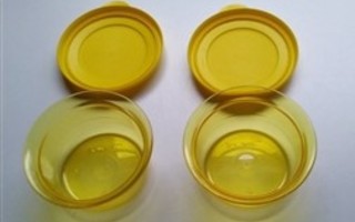 Tupperware pienet keltaiset purkit, 2 kpl