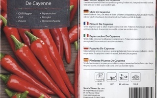 Chilipaprika "De Cayenne" - siemenet