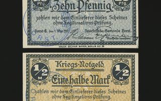 Saksa Notgeld 10, 50 Pfennig, Horst 1.5.1917