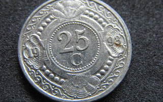 25 cents 1993 Hollannin Antillit. Netherlands Antilles