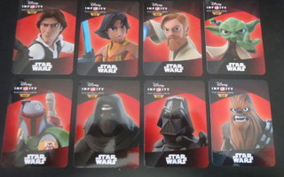 Kuusitoista Disneyn Star Wars -keräilykorttia
