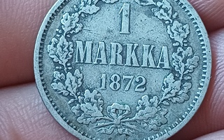 1 Markka 1872 hopeaa.