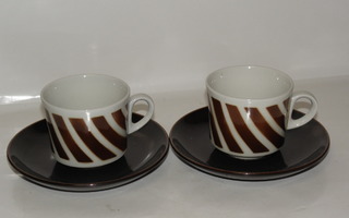 ruskea Arabia RETRO kahvikuppi + tassi,,, useampia