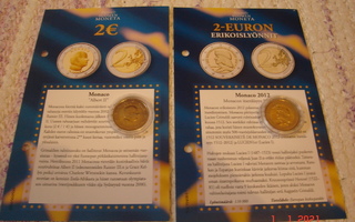 2-euron erikoislyönnit, Monaco, 2 kpl, erilaiset