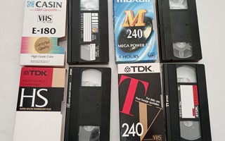 VHS KASETIT 4 KPL MATONKUTEEKSI  TAI MUUHUN ASKARTELUUN