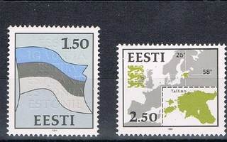Viro 1991 - Lippu ja kartta  ++