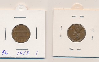 USA 1 cent 1968, 1