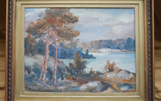 Esa Laakso, öljyvärimaalaus puulle, 1930-luku