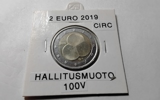 Suomi 2 euro 2019 circ, hallitusmuoto 100v