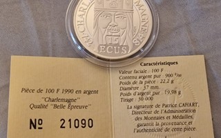 Ranska 100F 15 ECU Charlemagne