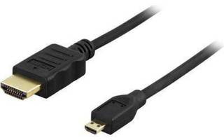 Deltaco HDMI - Micro HDMI Kaapeli, 4K, musta, 3m *UUSI*