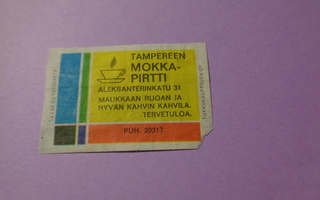 TT-etiketti Tampereen Mokka-Pirtti