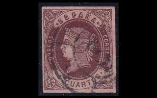 Espanja 50x o Isabella II 4 Cs valkoinen pap (1862)