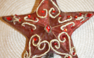 Joulukuusen koriste tähti joulukoriste punainen kulta