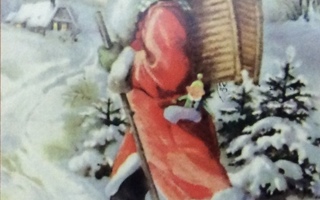 Joulupukki  viemässä lahjoja, orava v. 1998