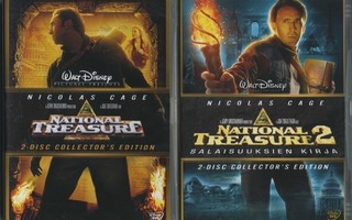Disney: NATIONAL TREASURE 1 & 2 – 2 x Suomi 2-DVD 2004/2007