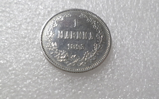 1 mk 1893  hopeaa   kulkematon,