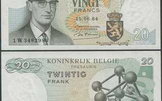 Belgia Belgium 20 Francs 1964 (P-138) UNC