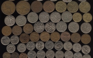 Australia erä 66 erilaista 1/2 penny - 2 dollars