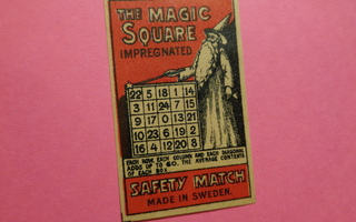 TT-etiketti The Magic Square Safety Match