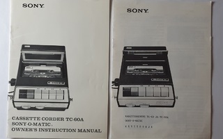 Sony TC-60A kasettinauhurin käyttöohje 70-luvulta (FI & ENG)