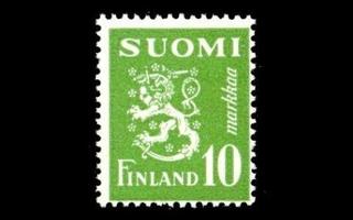 399 ** Leijona 10 mk vihreä (1952)