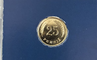 25 penniä 1940 - Kullattu alkuperäisraha