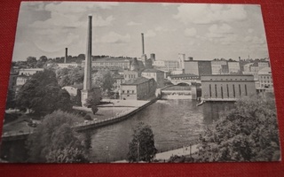 Tampere, tehdasnäkymä Tammerkoskelta 1953